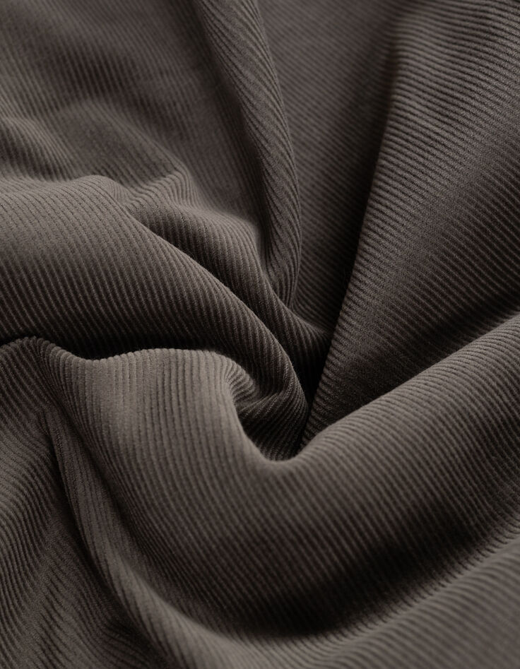 Hemdkleid aus khakifarbenem Samt mit Gürtel für Damen-4