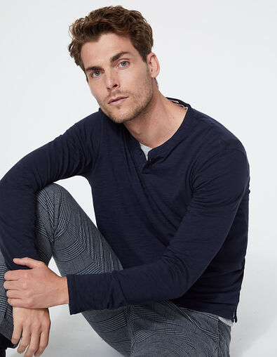 Men’s 2-in-1 navy and grey T-shirt - IKKS