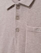 Polo beige tricot avec poche devant gar&ccedil;on-4