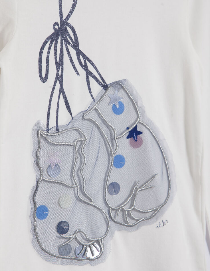 Tee-shirt blanc fille-3