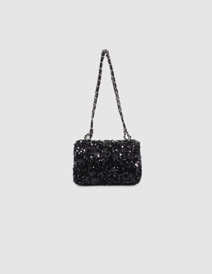 Sac à main noir tout sequins fille