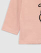Roze t-shirt biologisch katoen geborduurd babymeisje-5
