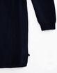 Robe-pull navy tricot à capuche fille-5