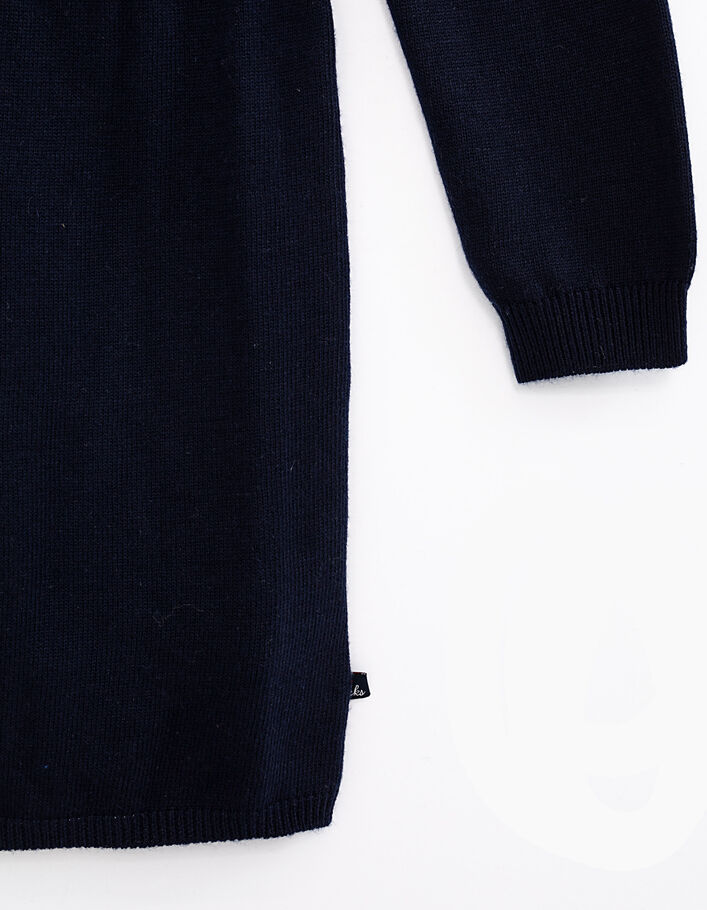Girls’ navy knitted hooded sweater dress - IKKS