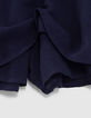 Falda pantalón azul marino crepé bordado brasileño niña-5
