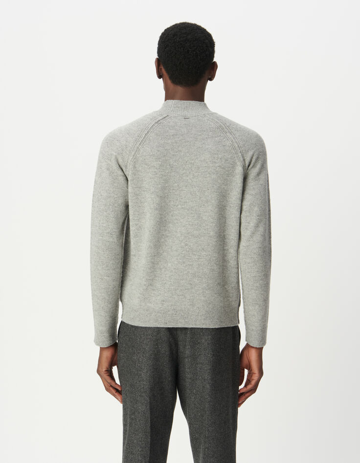 Jersey gris punto cuello chimenea hombre-3 Jersey gris punto cuello chimenea hombre-3