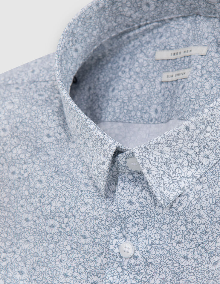 Wei&szlig;es SLIM-Herrenhemd mit Liberty&reg;-Miniblumenprint-2