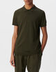 Men&rsquo;s khaki cotton modal polo shirt-2