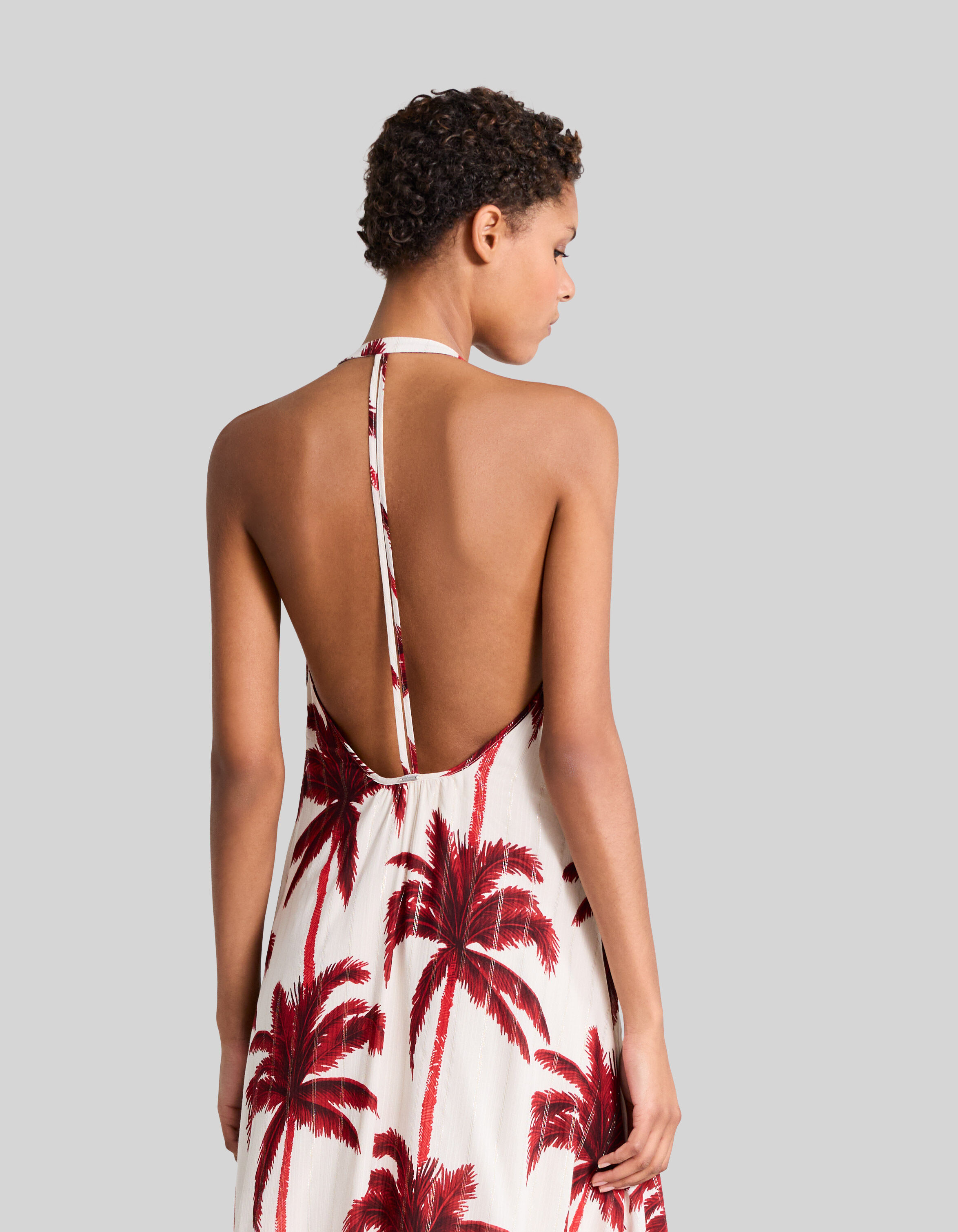 Robe longue ecrue imprime palmiers Femme IKKS