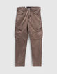 Pantalon battle kaki foncé garçon -1