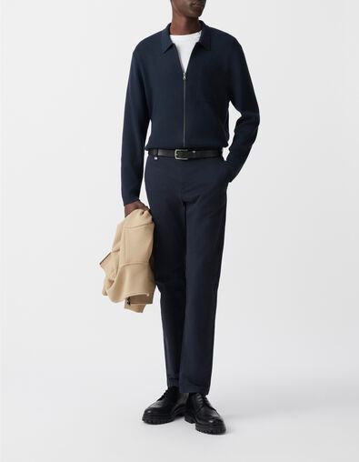 Men&rsquo;s ink knit zip-up cardigan - IKKS