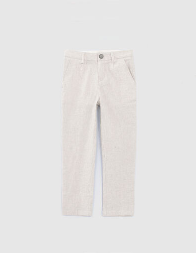 Boys' beige striped suit trousers - IKKS