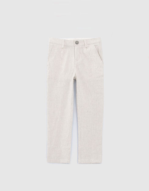 Boys' beige striped suit trousers - IKKS