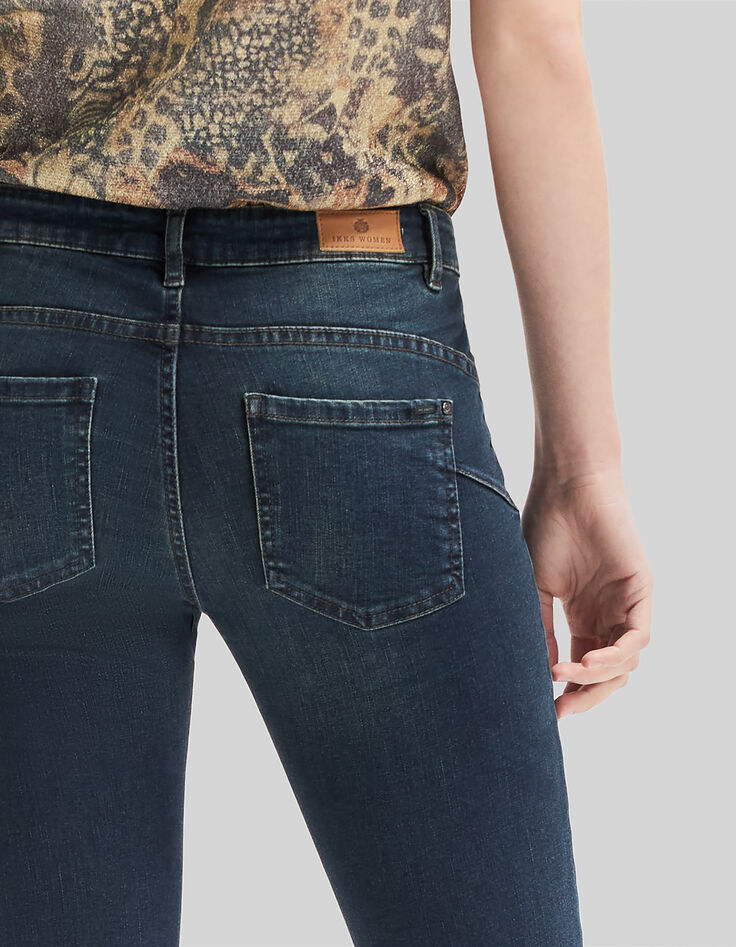 Jean slim bleu taille mi haute coupe sculpt up femme-4