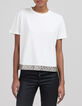 Wei&szlig;es Damen-T-Shirt aus Bio-Baumwolle mit Schmuckbesatz-2