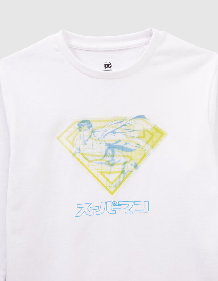 T-shirt blanc visuel lenticulaire SUPERMAN garçon-2
