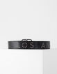 Women’s wide black leather Los Angeles stud belt-3