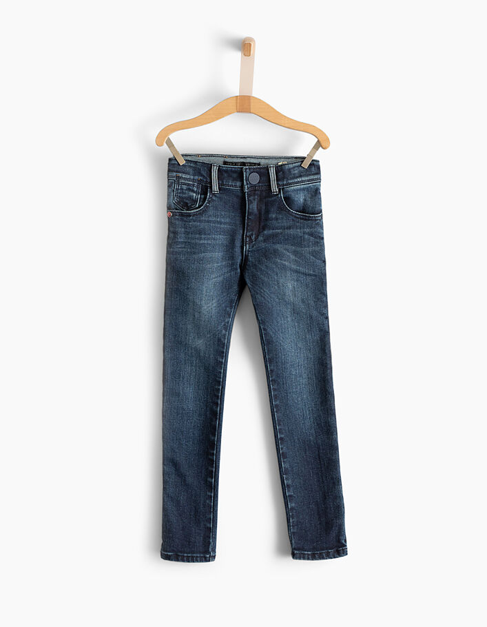 Grijze rinse skinny jeans zijstroken jongens  - IKKS