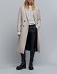 Women's long ecru pea jacket-1