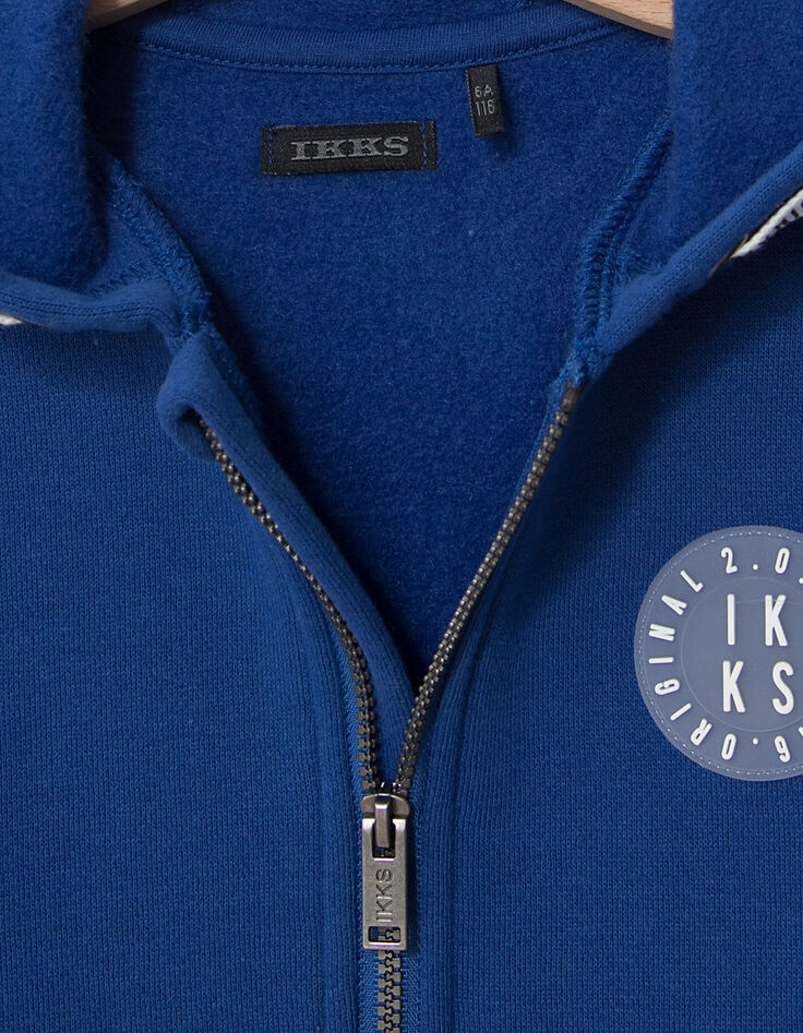 Cardigan bleu zippé garçon-6