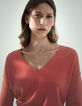 Women’s chevron pointelle pure cashmere sweater-1