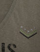 Khakifarbenes Damen-T-Shirt mit milit&auml;rischer Botschaft-7