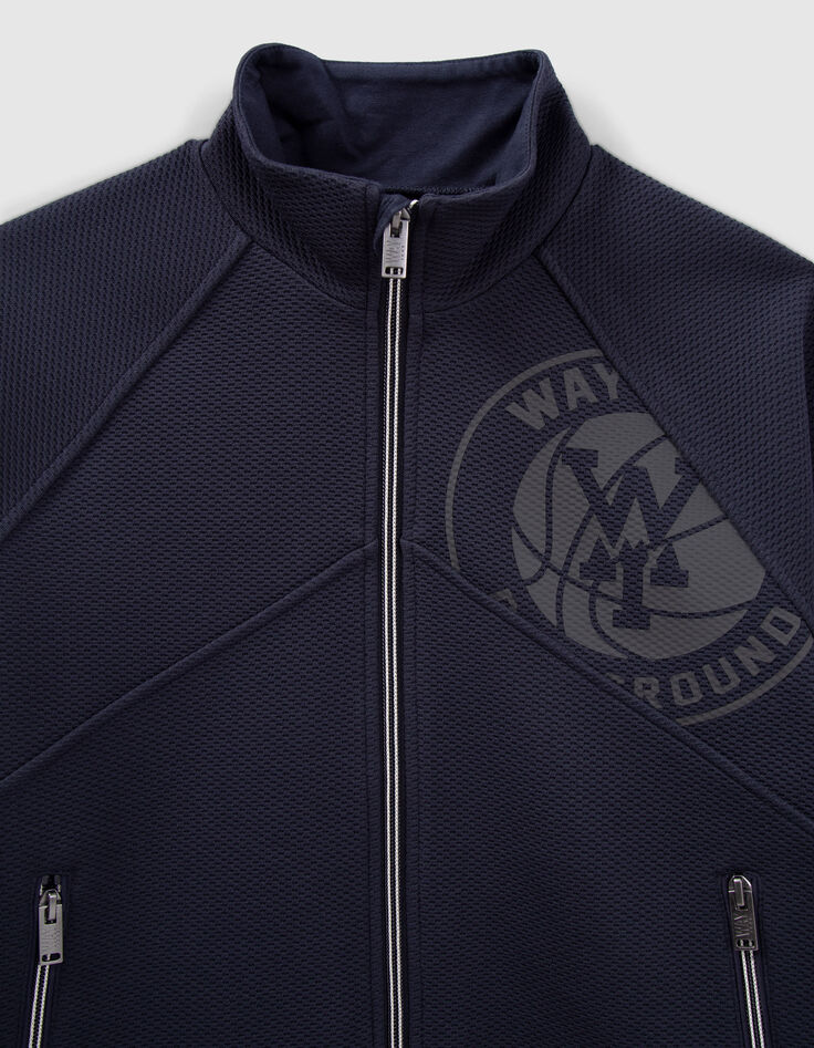 Cardigan marine molleton tech fleece relief&eacute; gar&ccedil;on-2