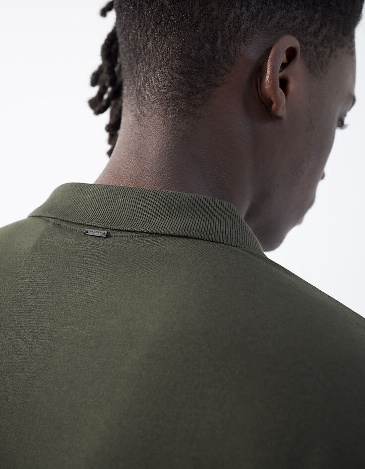 Men’s bronze mixed-fabric IKKS BETTER polo shirt-5 Men’s bronze mixed-fabric IKKS BETTER polo shirt-5