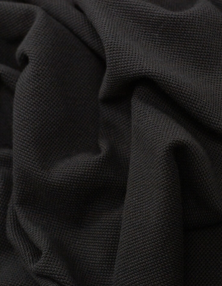 Polo manga corta negro punto piqué hombre-6