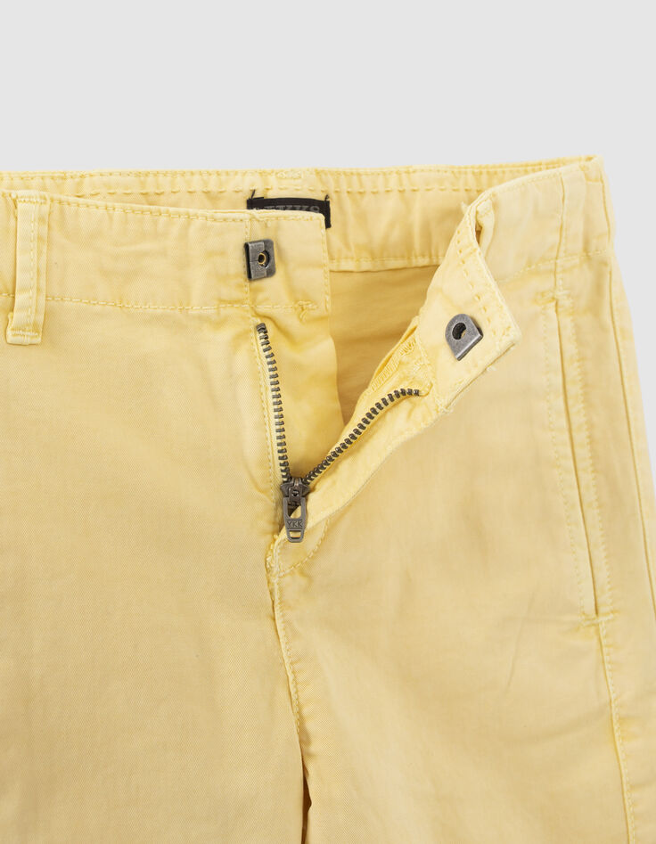 Boys’ light yellow chino Bermuda shorts-5