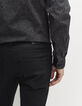 Men's slim black jeans-3