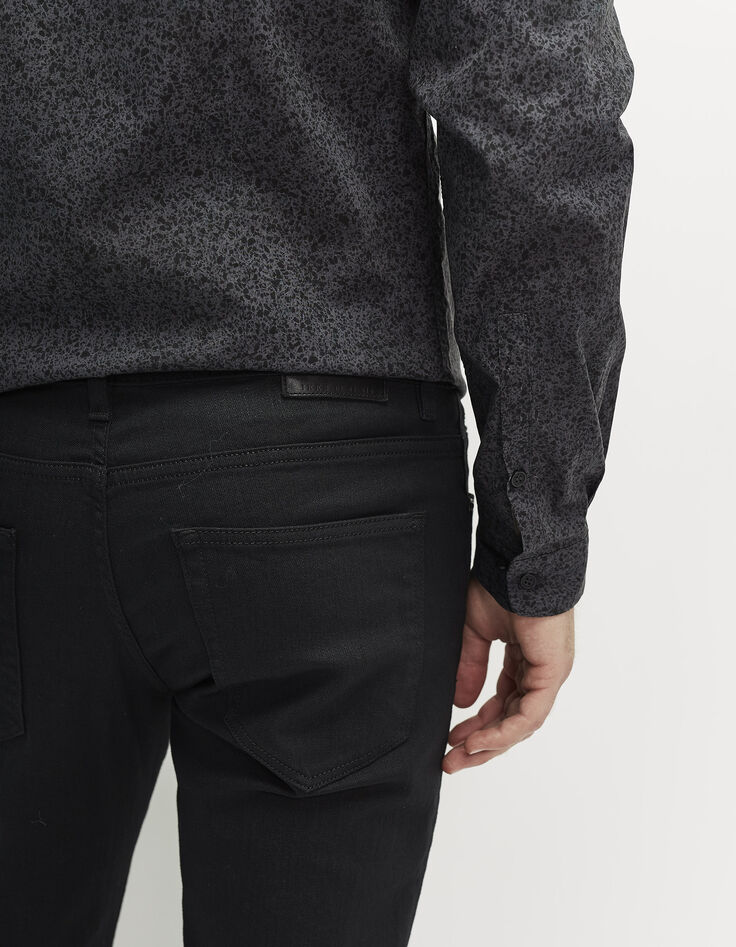 Men's slim black jeans-3