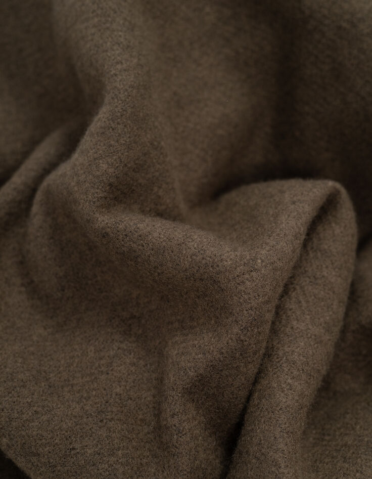 Women's khaki stole with herringbone embroidery-4
