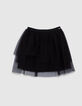 Jupe noire tulle asymétrique fille-1