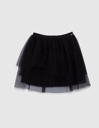 Falda negra tul asimétrica niña - IKKS