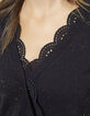 Pull cache-cœur noir en tricot pailleté or I.Code-4