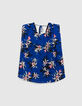 Kobaltblauwe top LENZING™ ECOVERO™ paradijsbloemen Dames-6