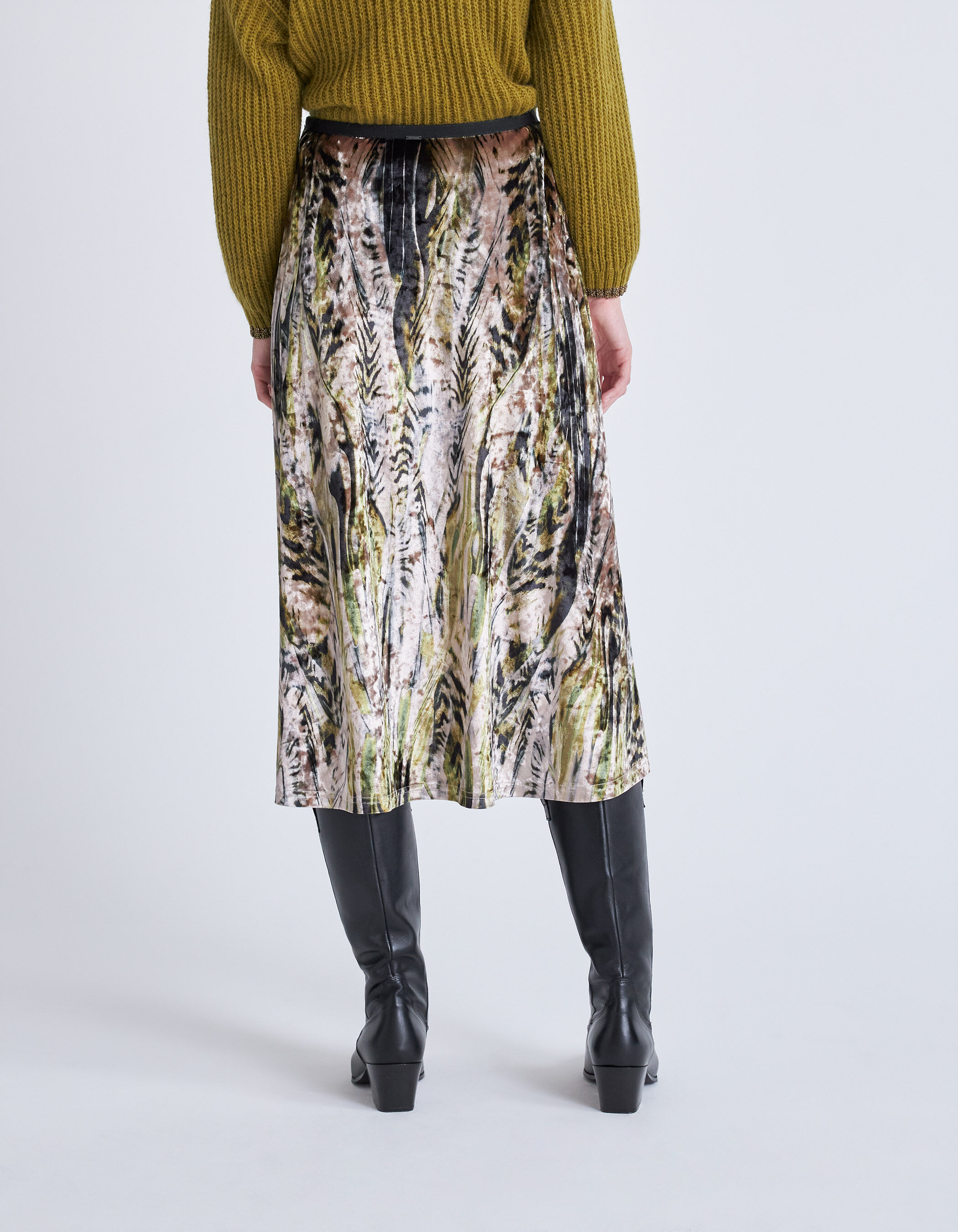 Jupe en velour beige discount