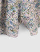 Girls' ecru flowery print LENZING™ ECOVERO™ playsuit-6