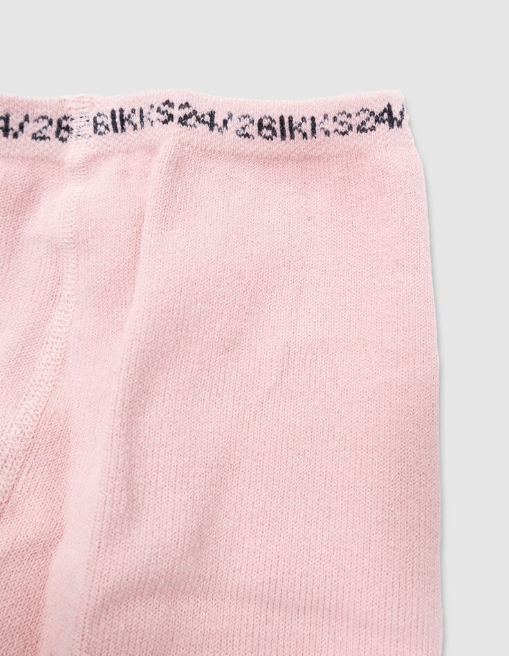 Rosa Mädchenstrumpfhose Jacquard Schleifen-3 Rosa Mädchenstrumpfhose Jacquard Schleifen-3