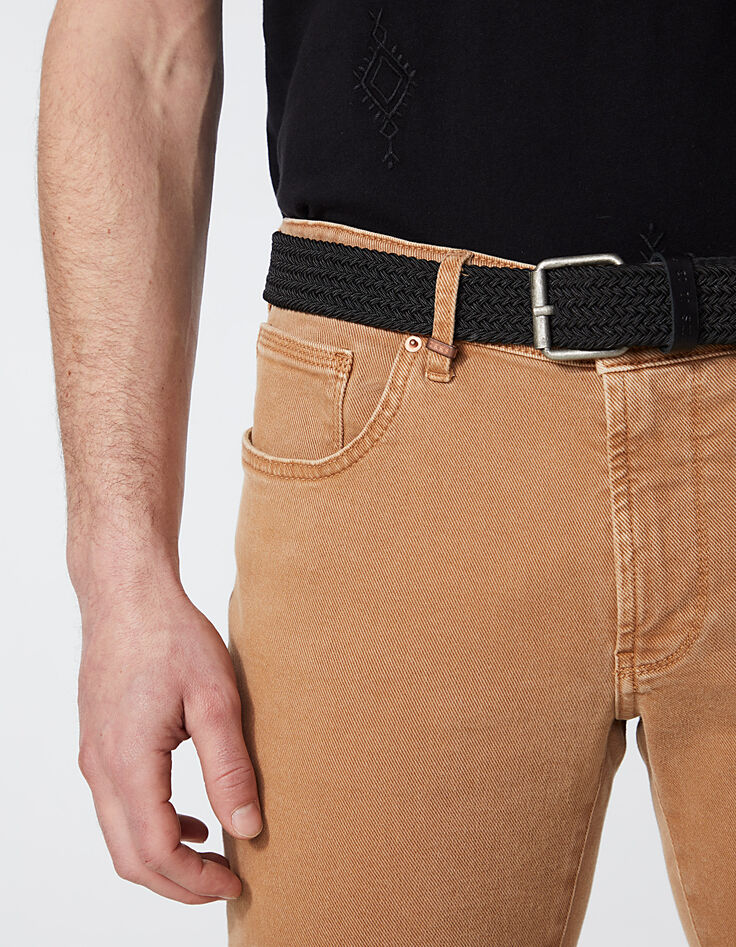 Schwarzer Herren-Flechtgürtel aus Textil-4