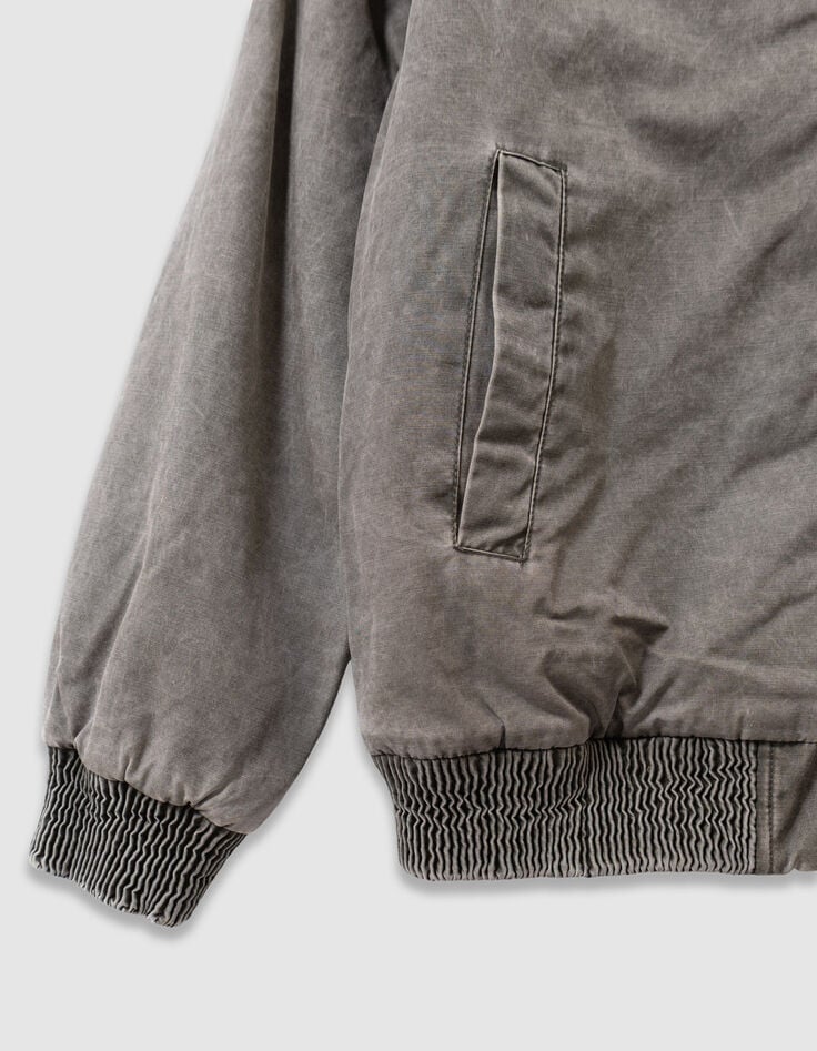 Khaki Jungenbomberjacke mit abnehmbarer Kapuze-4 Khaki Jungenbomberjacke mit abnehmbarer Kapuze-4