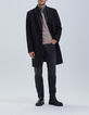 Men&rsquo;s black coat with leather facing-6