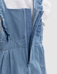 Baby girl blue overalls and ecru T-shirt set-6