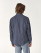 Chemise SLIM bleu stone en lin Homme-3
