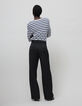 Schwarze Hose mit weitem Bein für Damen-8