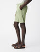 Men's green slim-fit chino shorts-5
