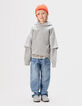 Boys&rsquo; grey hoodie with XL image on back-2