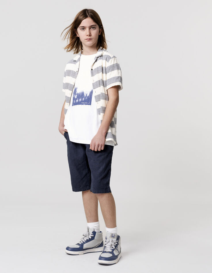 Bermuda BATTLE bleu molleton tech fleece garçon-6