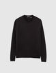 Camiseta negra de algodón modal Hombre-5